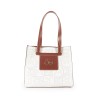 Bolsa Satchel Diseño al Corte color Blanco