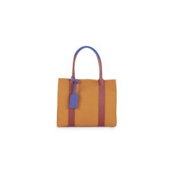 Bolsa Satchel Grande con Charm color Ocre