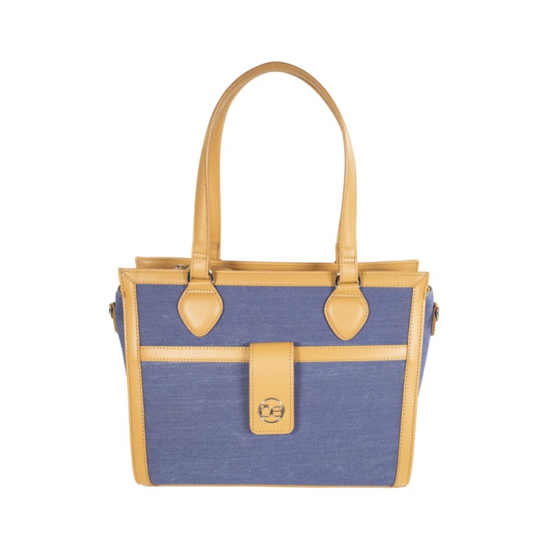Bolsa Satchel Grande Textil color Azul