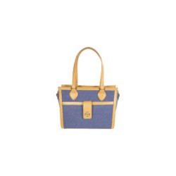 Bolsa Satchel Grande Textil color Azul