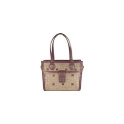 Bolsa Satchel Grande Textil color Café