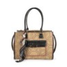 Bolsa Satchel Grande Textil con Mascada color Camel