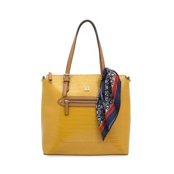 Bolsa Satchel Look Animal Skin color Ocre