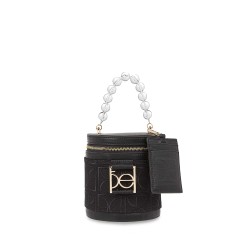 Bolsa Satchel Maneral de Perlas con Tarjetero color Negro