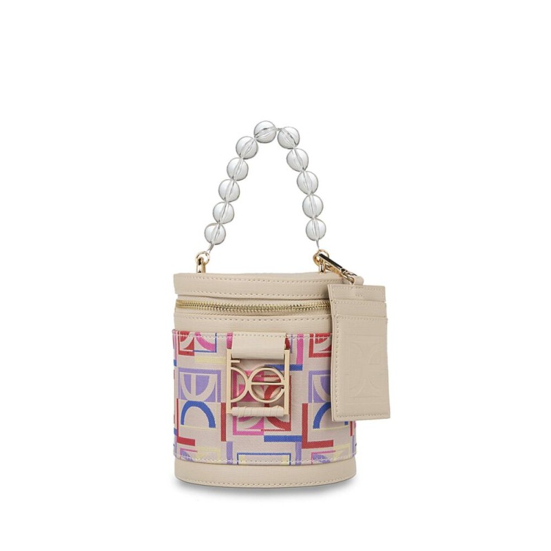 Bolsa Satchel Maneral de Perlas con Tarjetero Multicolor