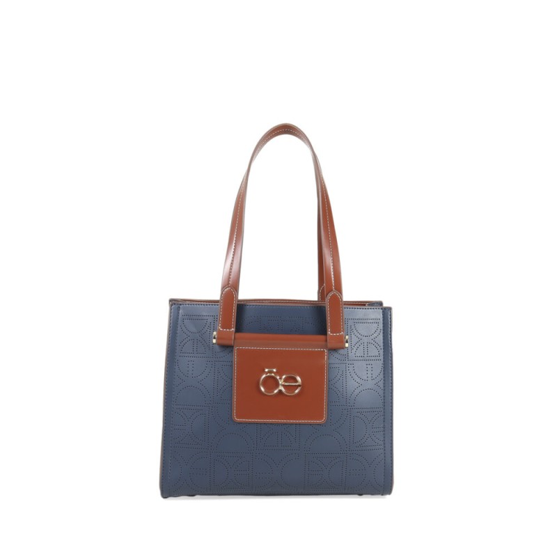 Bolsa Satchel Mediana al corte color Azul Marino