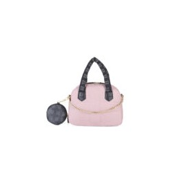 Bolsa Satchel Mediana Textil con Monedero color Rosa