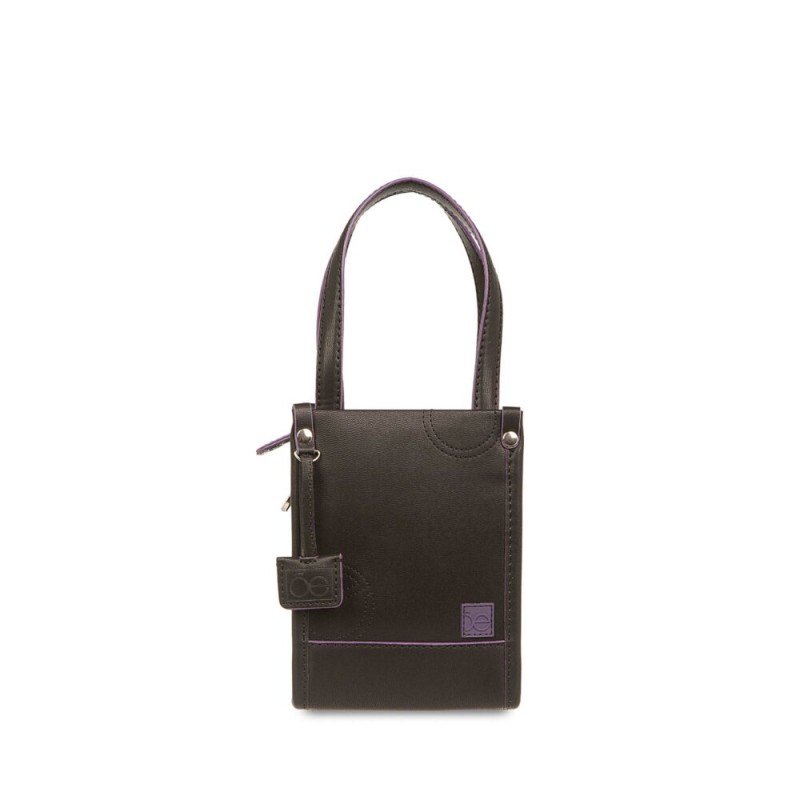 Bolsa Satchel Mini con Charm color Negro