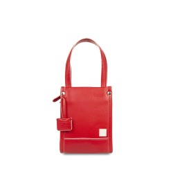 Bolsa Satchel Mini con Charm color Rojo
