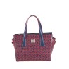 Bolsa Satchel Monograma estampado color Azul Marino