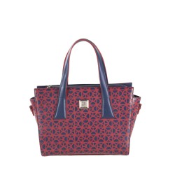 Bolsa Satchel Monograma estampado color Azul Marino