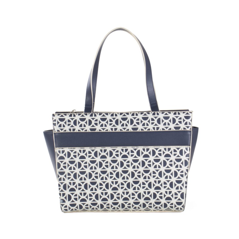 Bolsa Satchel Monograma estampado color Azul Marino