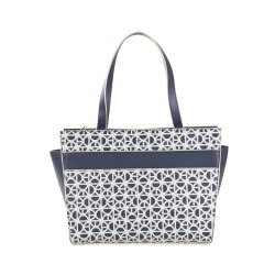 Bolsa Satchel Monograma estampado color Azul Marino