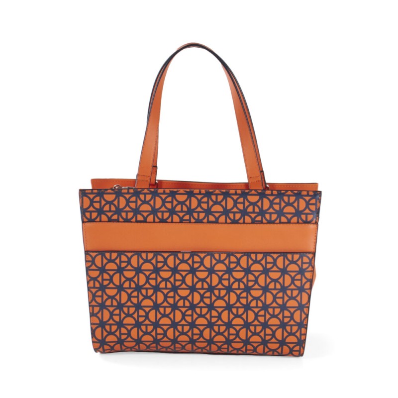 Bolsa Satchel Monograma estampado color Naranja