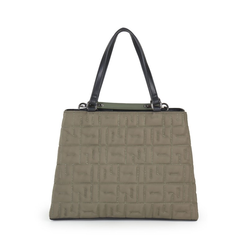 Bolsa Satchel Nylon Acolchada color Verde Olivo