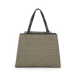 Bolsa Satchel Nylon Acolchada color Verde Olivo