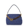 Bolsa Satchel Textil Acolchada a Rombos color Azul Marino