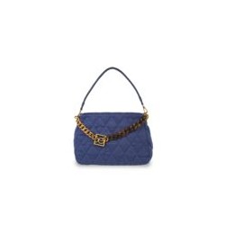Bolsa Satchel Textil Acolchada a Rombos color Azul Marino