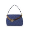 Bolsa Satchel Textil Acolchada a Rombos color Azul Marino