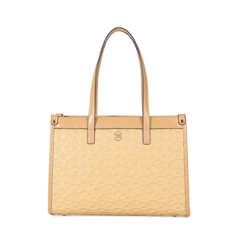 Bolsa Satchel Textura Alto Relieve color Camel