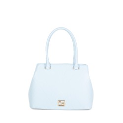 Bolsa Satchel Troquelado a Rombos color Azul Celeste