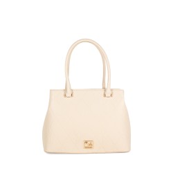 Bolsa Satchel Troquelado a Rombos color Beige