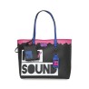 Bolsa Tote 2 en 1 MTV x Oe Monedero Desprendible color Negro
