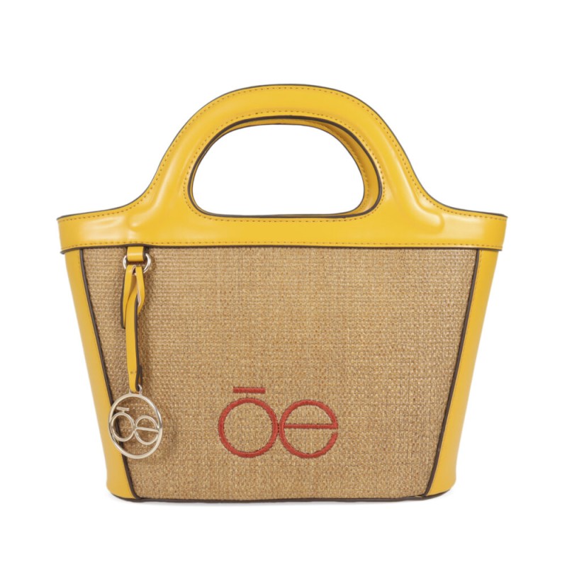 Bolsa Tote 2 en 1 Rafia color Amarillo Ocre