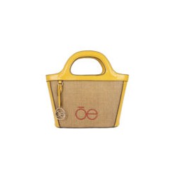 Bolsa Tote 2 en 1 Rafia color Amarillo Ocre