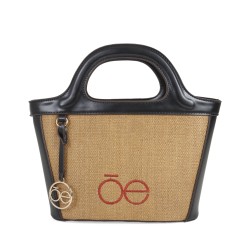 Bolsa Tote 2 en 1 Rafia color Negro
