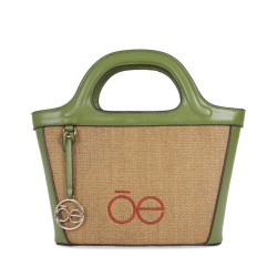 Bolsa Tote 2 en 1 Rafia color Verde Olivo