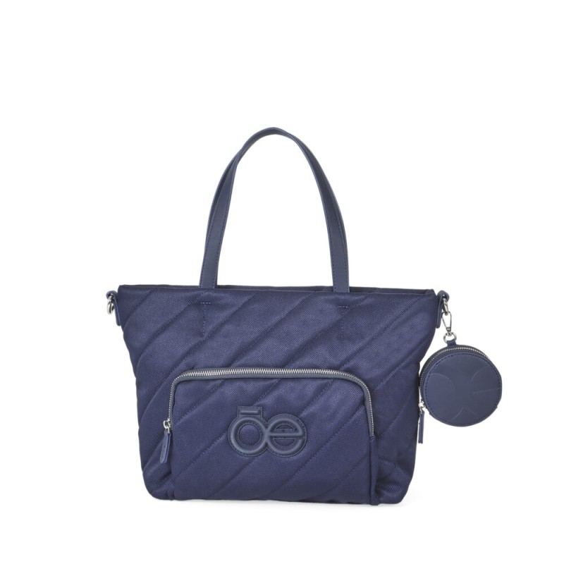 Bolsa Tote Acolchada con Monedero color Azul Marino