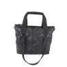 Bolsa Tote Chica Monograma Bordado con Charm color Negro