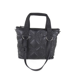 Bolsa Tote Chica Monograma Bordado con Charm color Negro