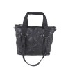 Bolsa Tote Chica Monograma Bordado con Charm color Negro