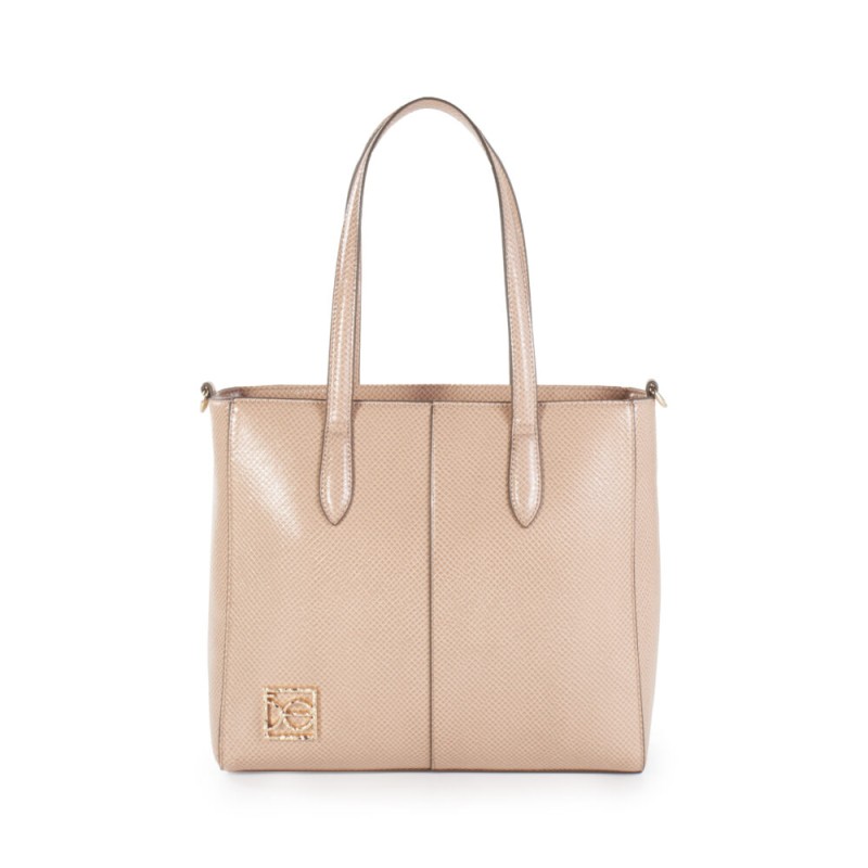 Bolsa Tote Cloe Look Animal Skin color Nude