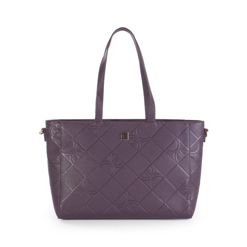 Bolsa Tote Cloe Troquelado Monograma color Morado