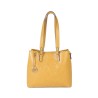 Bolsa Tote con Charm color Amarillo Ocre