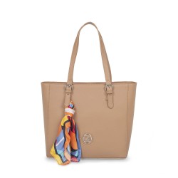 Bolsa Tote con Mascada color Camel