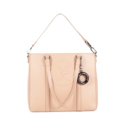 Bolsa Tote Grande con Charm color Nude