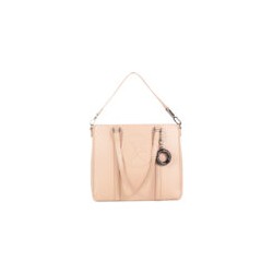 Bolsa Tote Grande con Charm color Nude