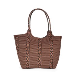 Bolsa Tote Grande Tejida con Pouch color Café