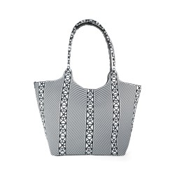 Bolsa Tote Grande Tejida con Pouch Multicolor