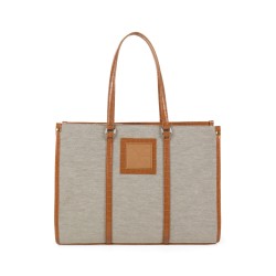 Bolsa Tote Grande Textil color Camel