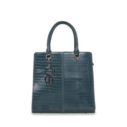 Bolsa Tote Look Glossy color Azul Petróleo