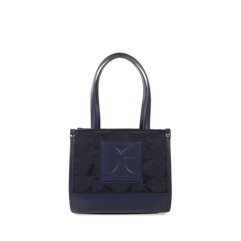 Bolsa Tote Mediano Textil color Azul Marino