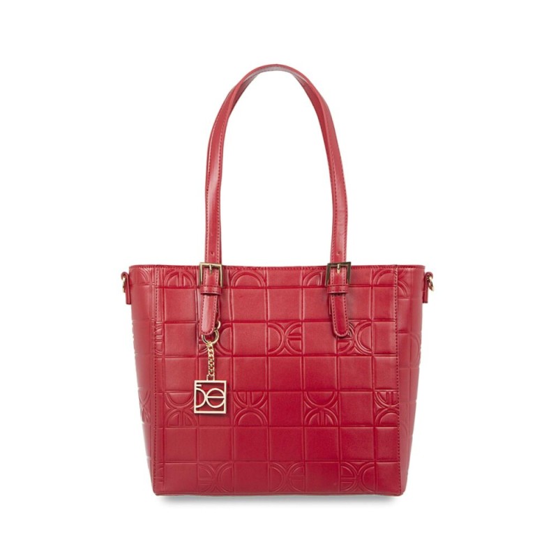 Bolsa Tote Monograma Troquelado color Rojo