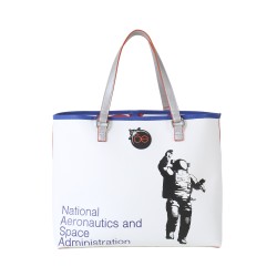 Bolsa Tote Nasa x Oe Monedero desprendible color Blanco