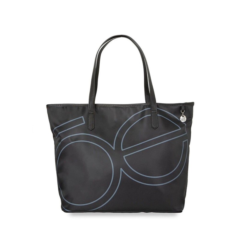 Bolsa Tote Nylon Monograma Estampado color Negro