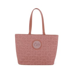Bolsa Tote Textil Monograma Bordado color Rosa